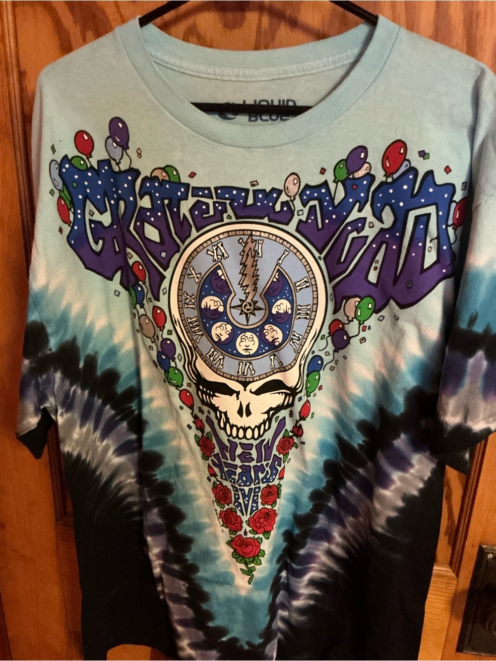 Grateful Dead Midnight Hour Tie Dye Tee XL Liquid Blue New Graphic Shirt - Picture 5 of 8